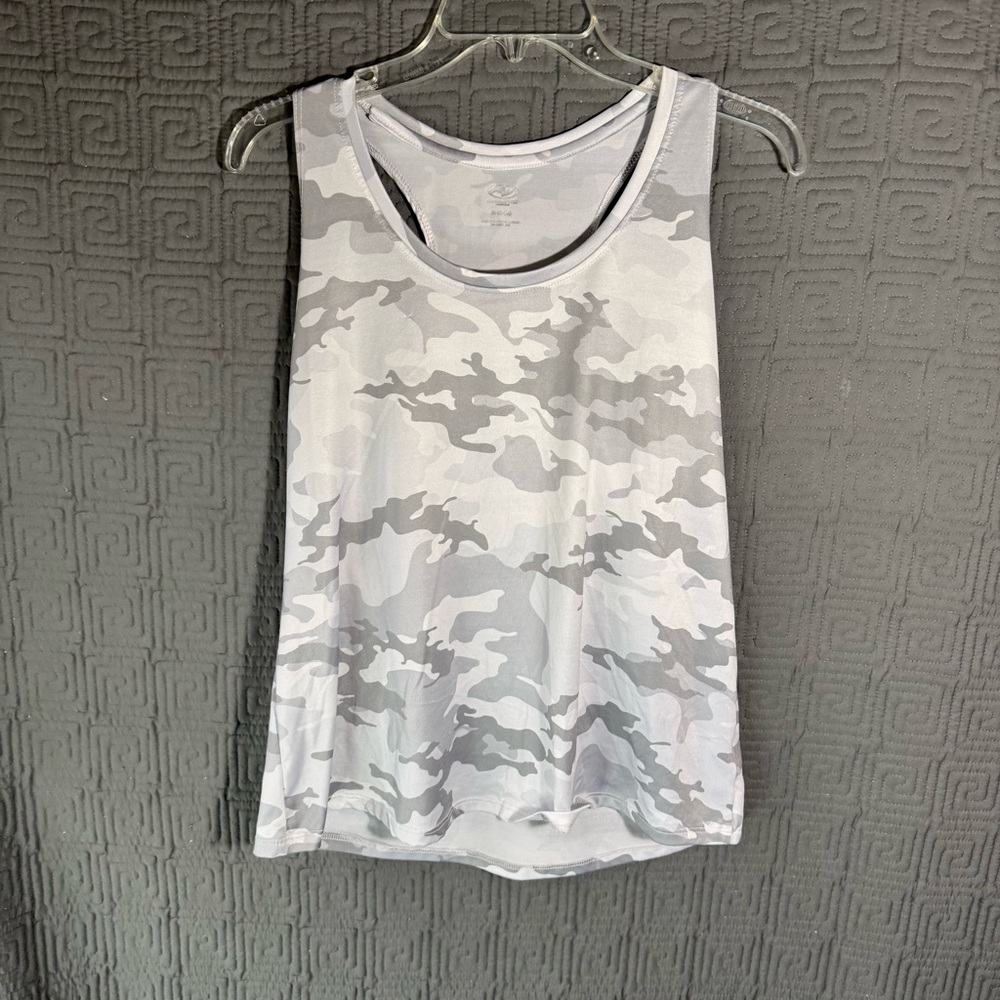 Athletic Works Tank Top Womens Size Medium Core Active Racerback Camouflage Gray